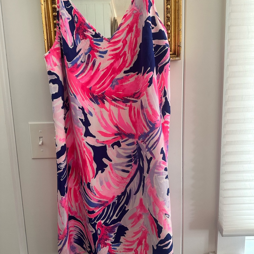 Lilly Pulitzer Pink and Blue Cowl Neck Sundress